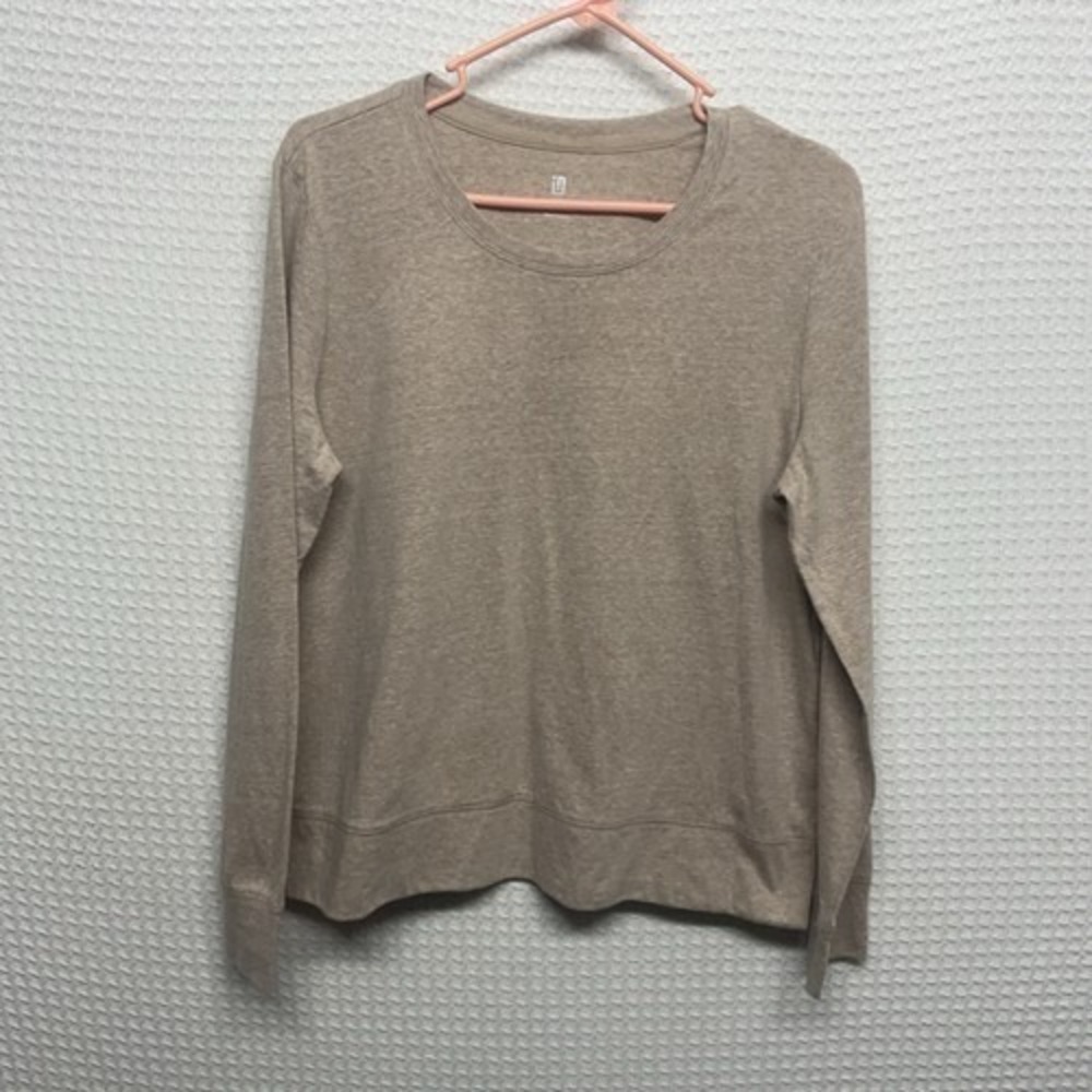 ID Ideology Cocoa Foam (Beige) Long Sleeve CrewNeck Sweatshirt Women L Vietnam